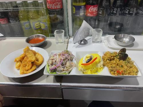 Ceviche & Causa Rellena & Arroz de Marisco. 